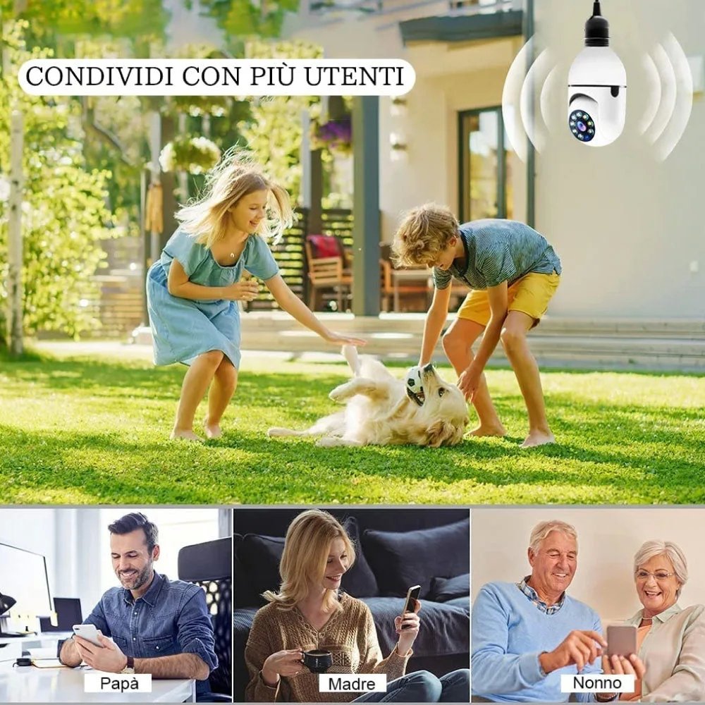 Telecamera PTZ 3 Lenti™ – Visione Doppia, Bluetooth, Antenna 5dBi & Rotazione Completa