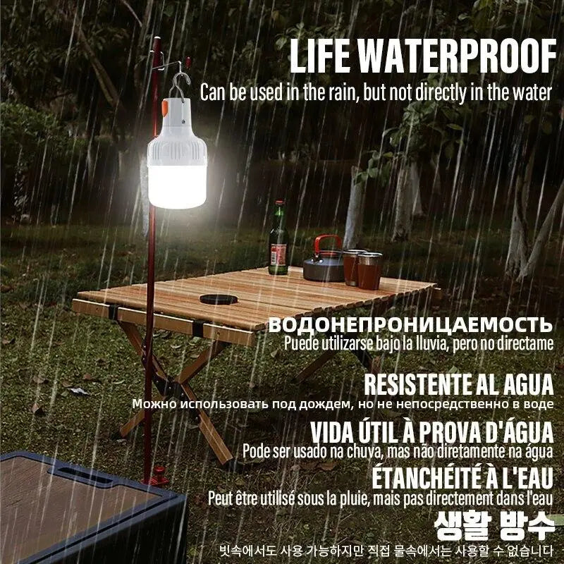 Lanterna da Campeggio LED Ricaricabile | Potente, Resistente & con Porta USB