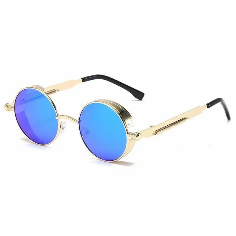 Kevin Shades - Occhiali da sole rotondi vintage con protezione UV400 e design retrò