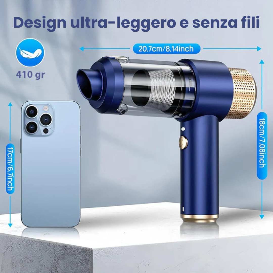 Aspirapolvere per Auto Senza Fili Potente ed Efficace