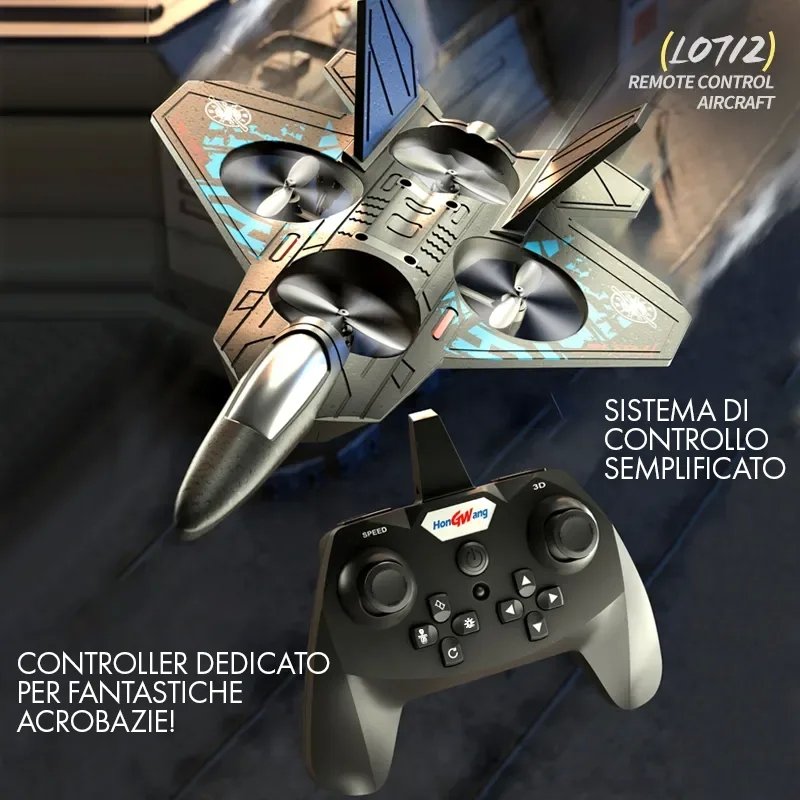 Sky Flyer™ – Drone Acrobatico Giocattolo con Rotazione 360°, Controllo Remoto & Struttura Resistente