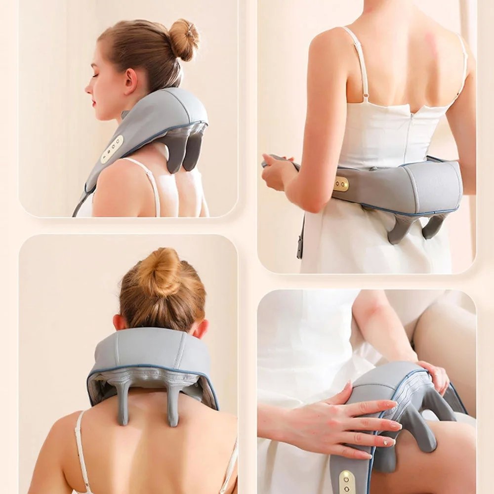 Massaggiatore Shiatsu Senza Fili – Sollievo Cervicale & Muscolare con Batteria Ricaricabile