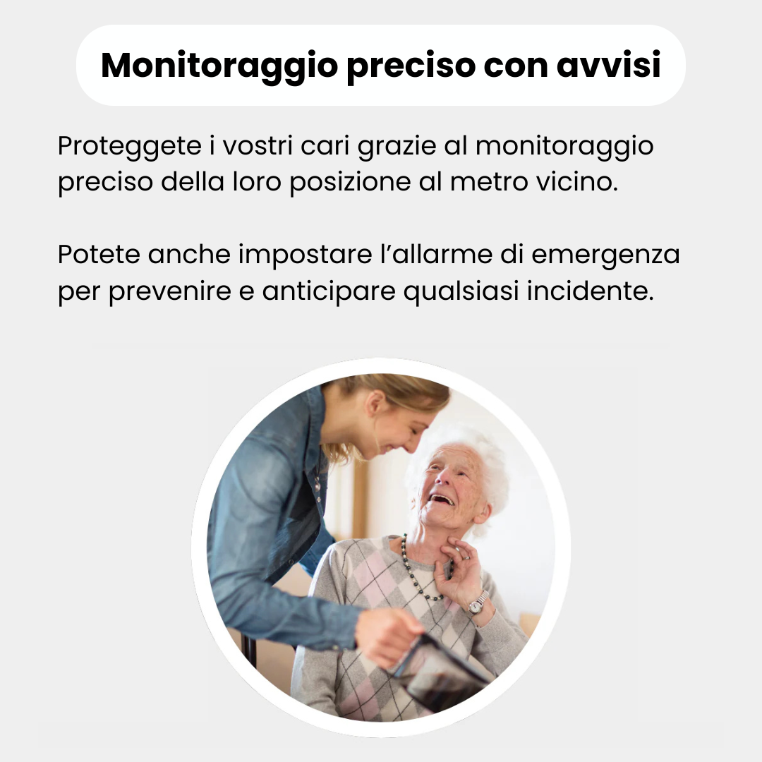 Localizzatore GPS per Anziani senza Abbonamento – Compatibile con iPhone & Android