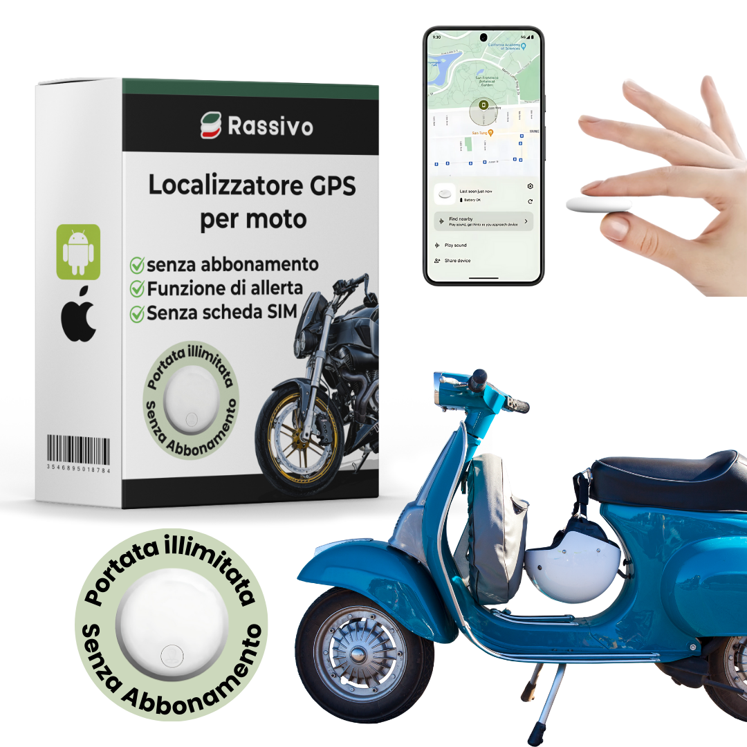 Localizzatore GPS per moto senza abbonamento compatibile iOS e Android – Tracciamento preciso con avvisi