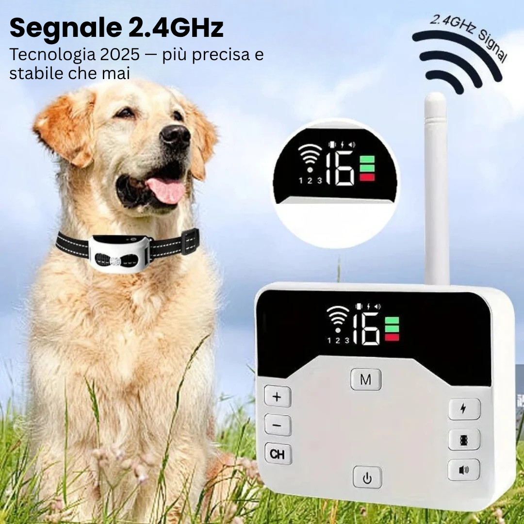 GoldenFence™ – Recinto wireless & Collare addestramento 2-in-1 – Sicurezza & Addestramento Facile 🐾