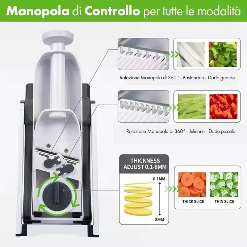 Affettatrice Professionale 30 Tagli™ – Utensile Multifunzionale per Taglio Veloce, Sicuro e Preciso