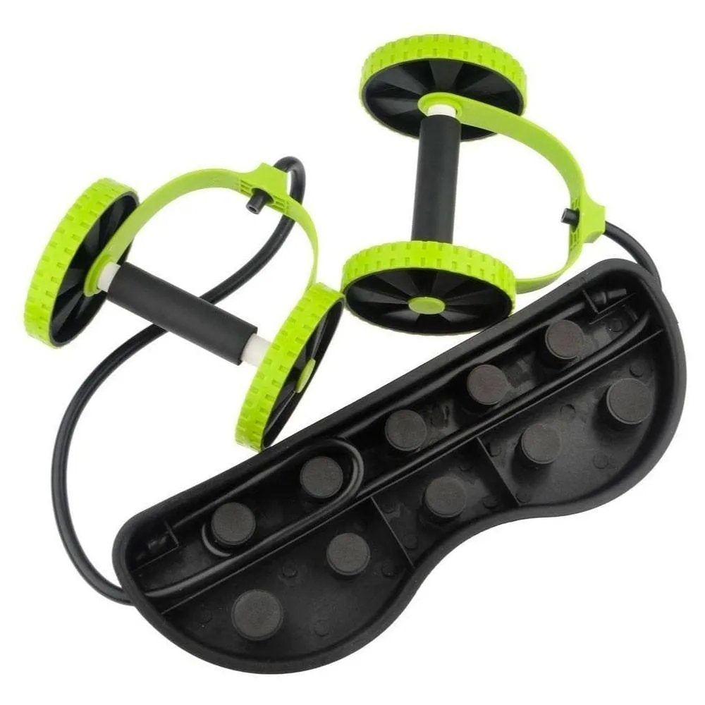 AB Roller con Corda di Trazione e Doppie Ruote – Allenamento Completo & Portatile con 44 Esercizi