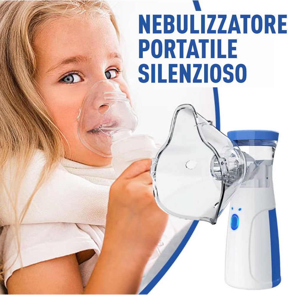 Nebulizzatore Aerosol Portatile Silenzioso – Terapia Respiratoria Senza Fili per Bambini e Adulti
