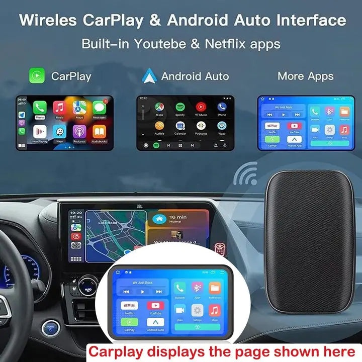 CarPlay AI Box – Adattatore Wireless per Apple CarPlay e Android Auto con Supporto Video, YouTube e Netflix