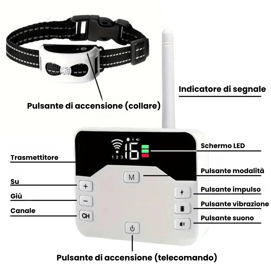 GoldenFence™ – Recinto wireless & Collare addestramento 2-in-1 – Sicurezza & Addestramento Facile 🐾