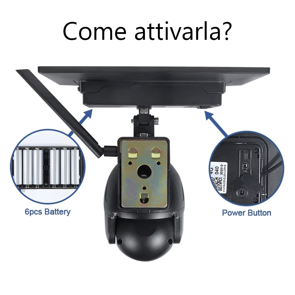 Telecamera Solare Wireless™ – 1080P HD, Visione Notturna a Colori & Sensore PIR Smart