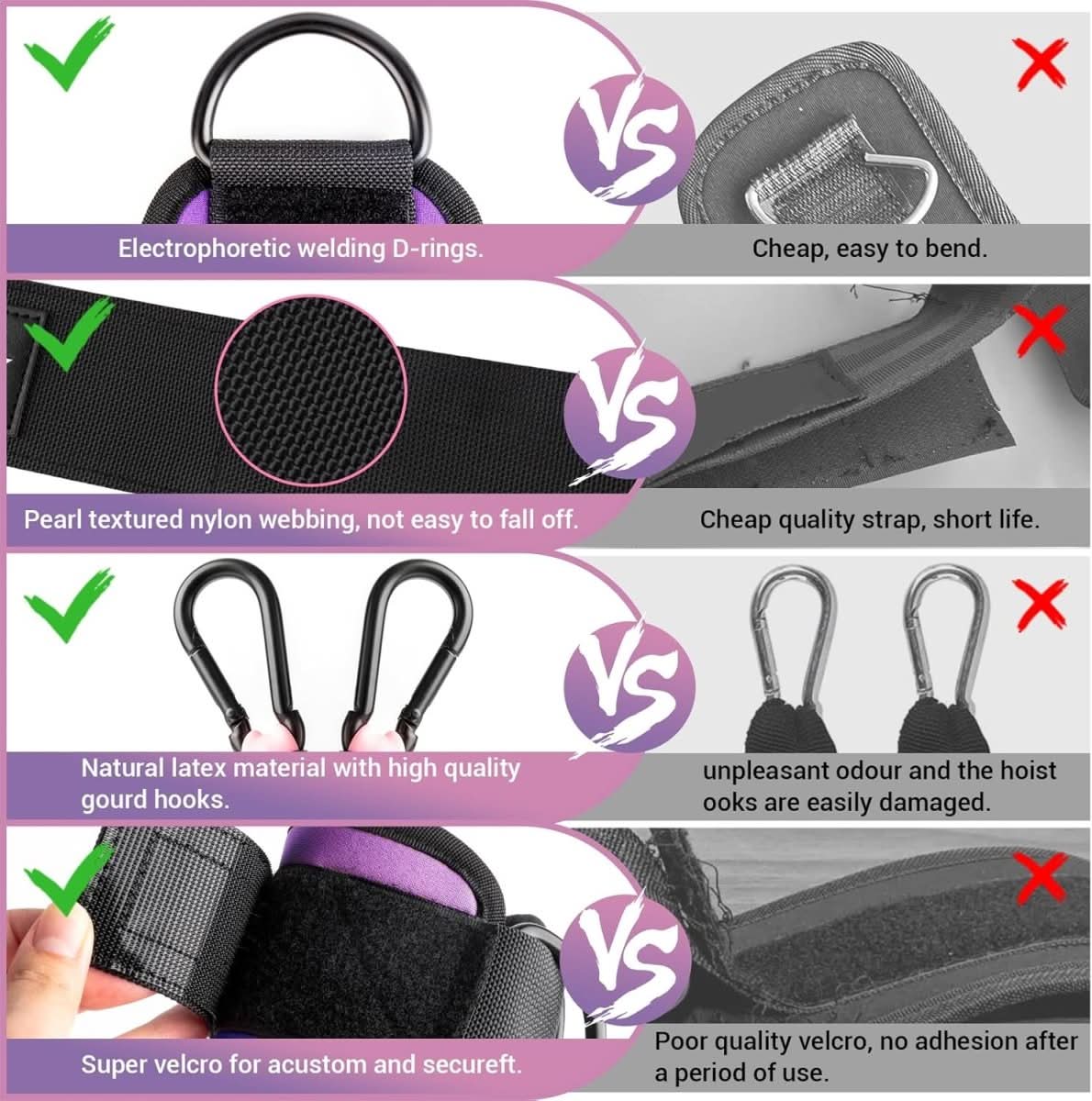Bande di resistenza Flextone per glutei e fianchi, con cinghia per caviglie e poster di allenamento