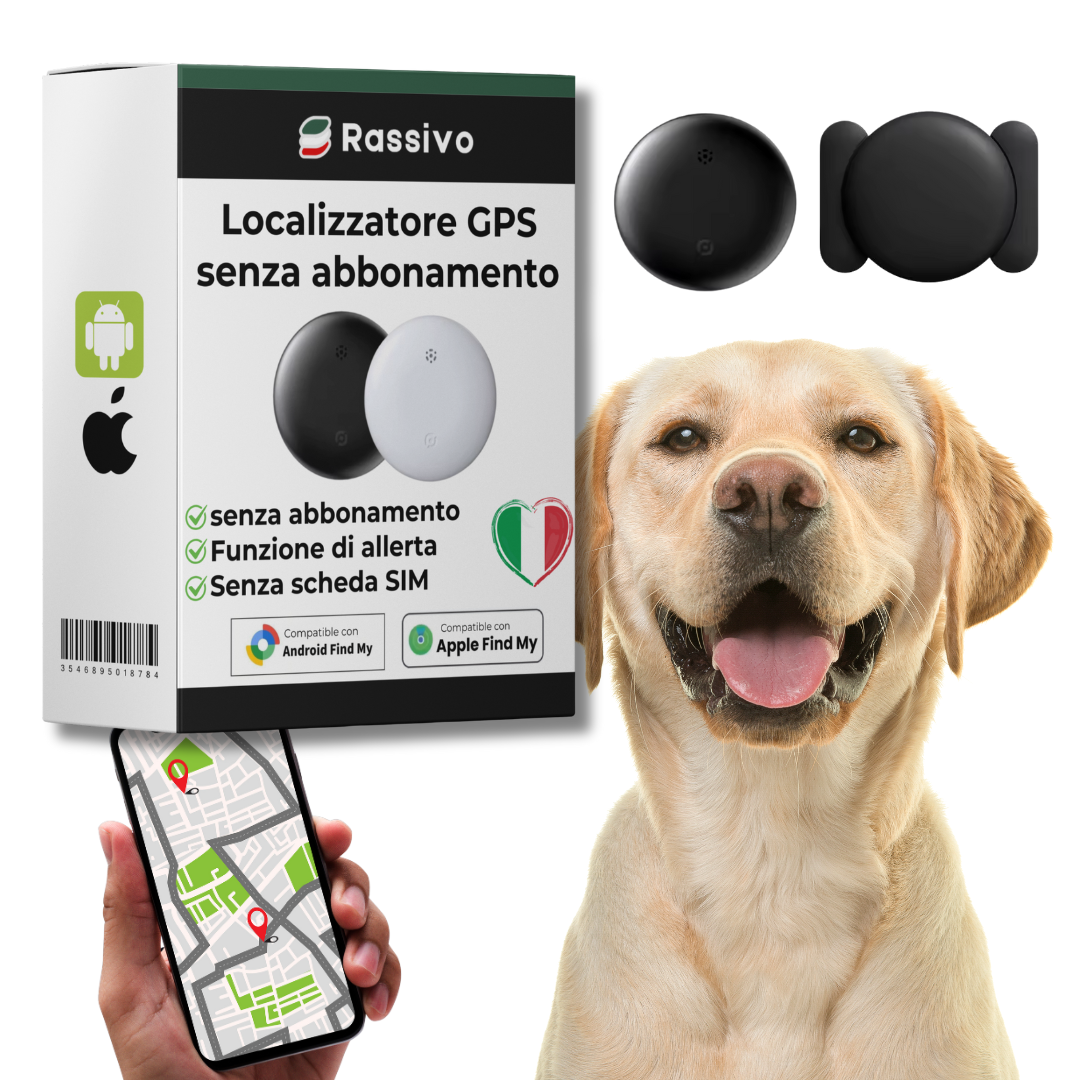 Localizzatore GPS per Cane Discreto – Tracciamento Globale con Apple & Android Find My – Senza Costi Mensili
