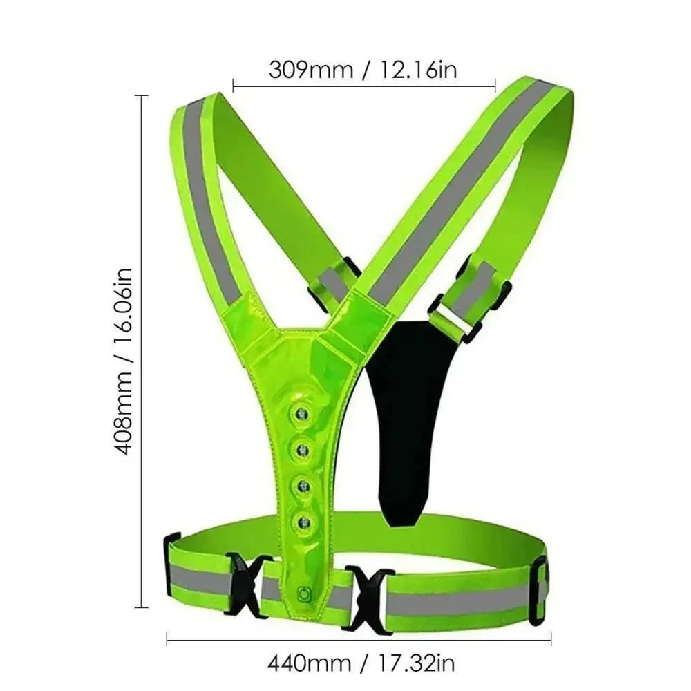 RUNSPARK – Gilet LED regolabile – 3 modalità per un allenamento notturno sicuro
