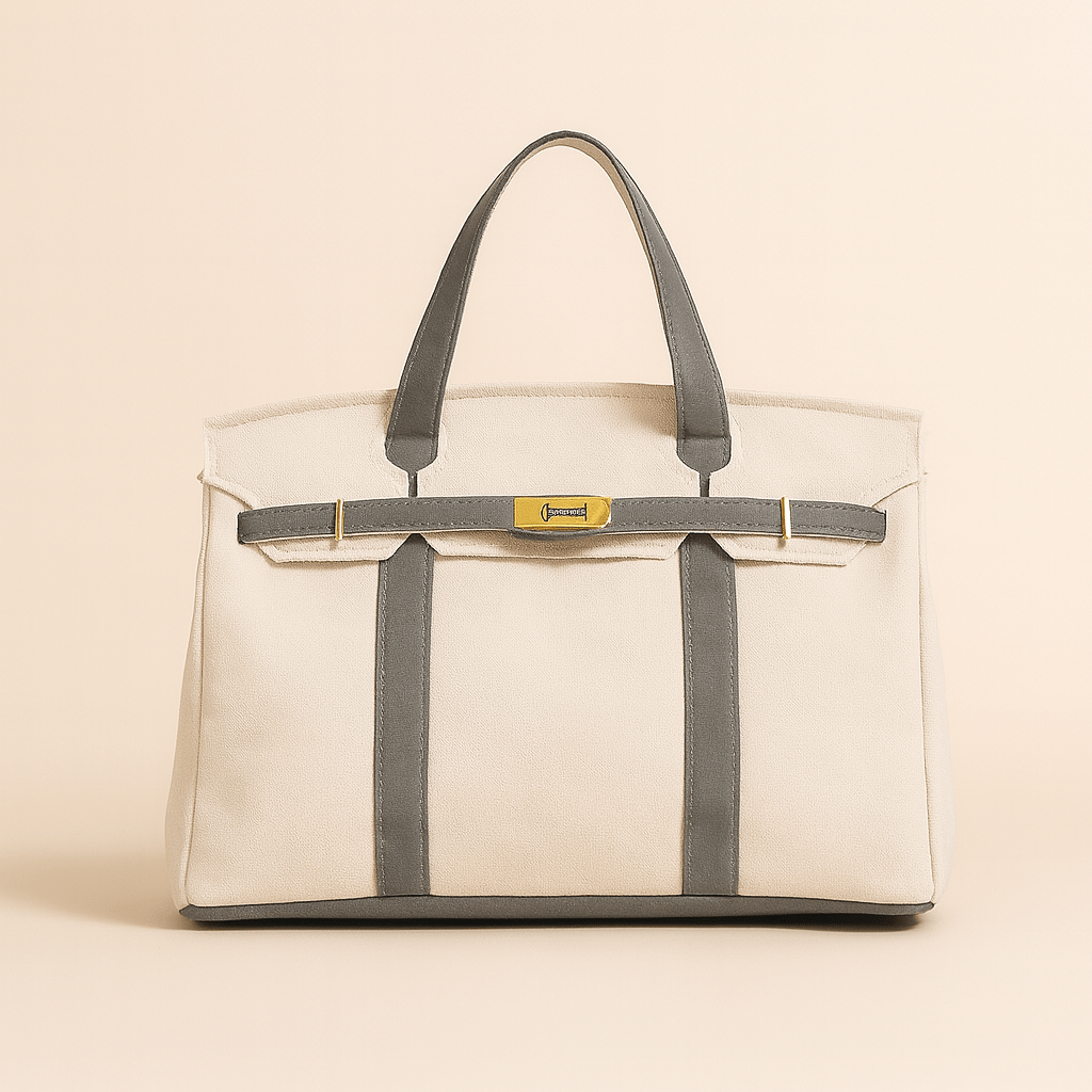 Seavelle – Borsa classica in tela di cotone con struttura rinforzata in acciaio