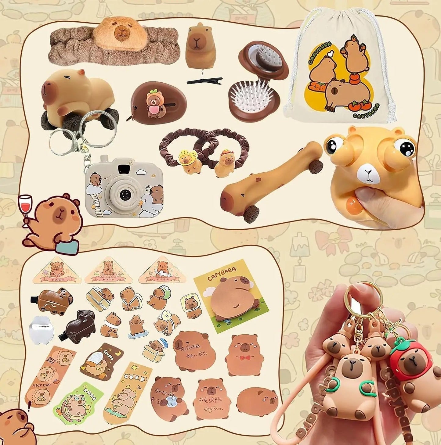 CapybaraJoy | Delizioso calendario dell'avvento per bambini con adorabili sorprese quotidiane a tema capibara