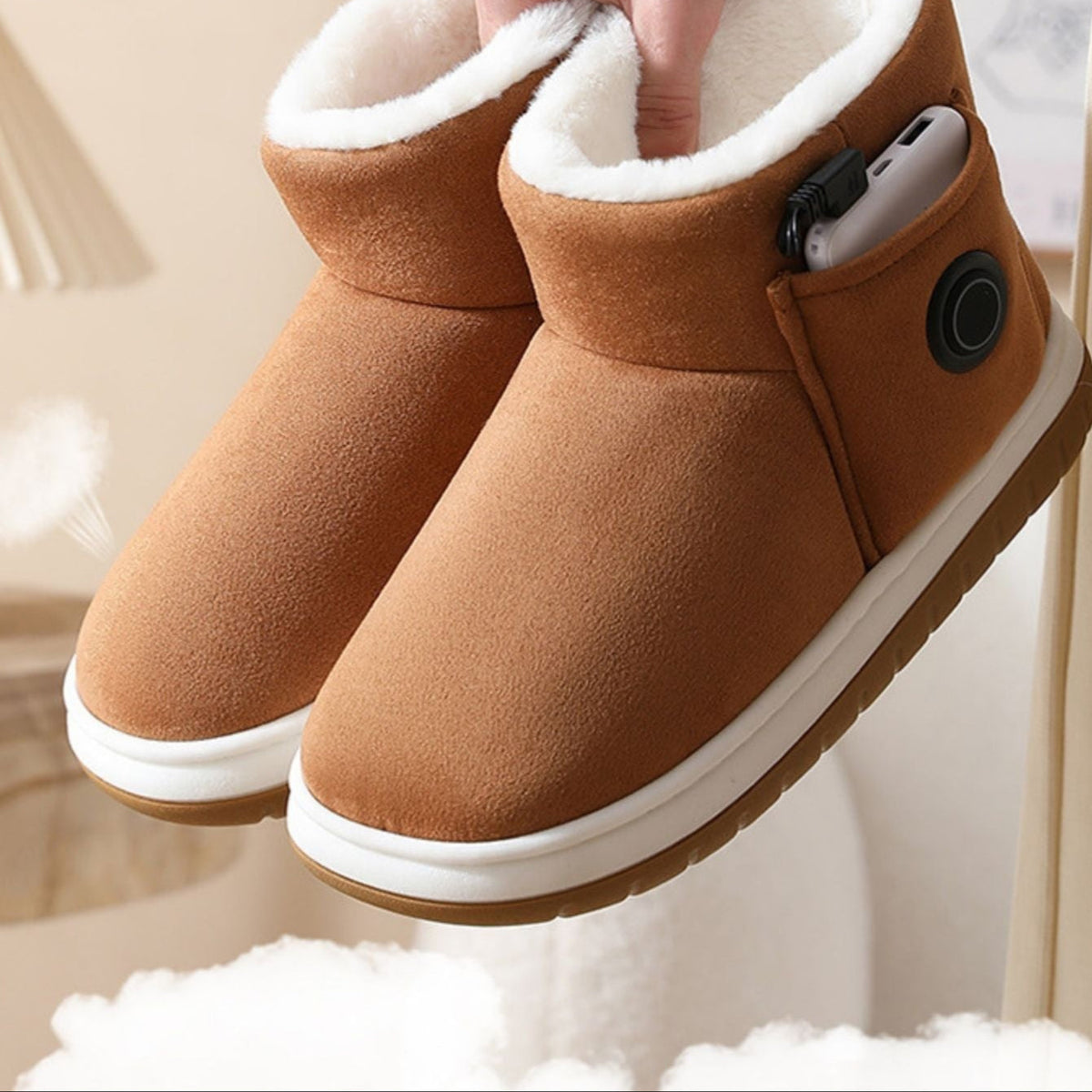Pantofole Riscaldabili USB per Uomo e Donna – Pantofole Morbide con Controllo della Temperatura