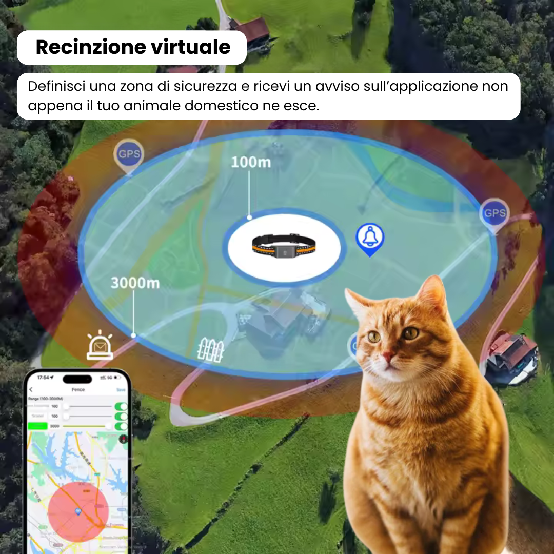 Collare GPS senza Abbonamento – Tracciamento Preciso e Copertura Illimitata