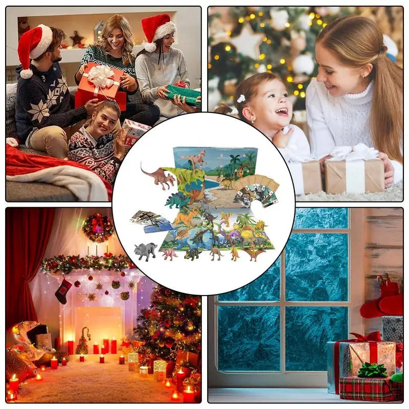 DinoDelight | Calendario dell'Avvento colorato a tema dinosauri per bambini con sorprese quotidiane