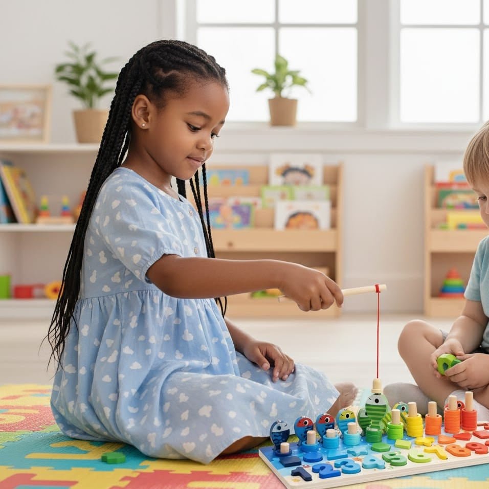 SMARTFISH – Tavola puzzle educativa Montessori per contare e abbinare