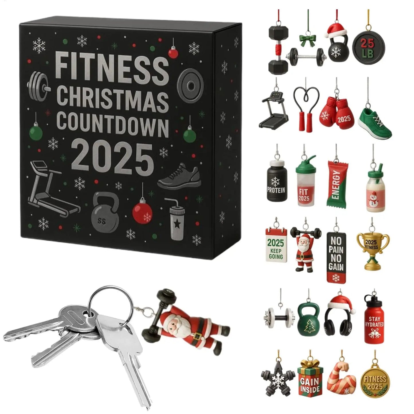 FitSpirit | Allegro calendario dell'Avvento in acrilico con conto alla rovescia per gli appassionati di fitness