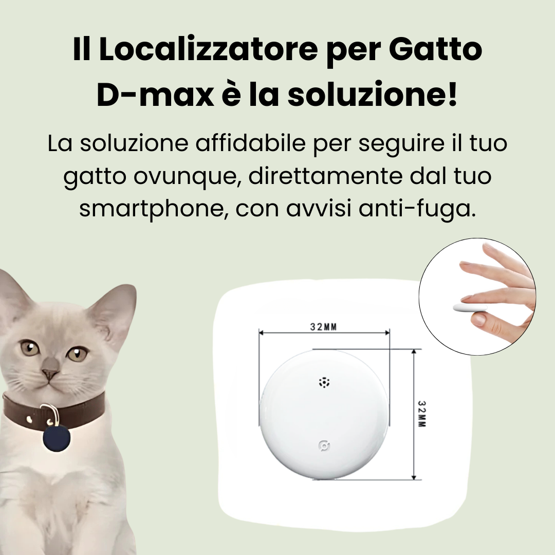 Localizzatore GPS per Gatto Discreto – Tracciamento Globale con Apple & Android Find My – Senza Canoni Mensili