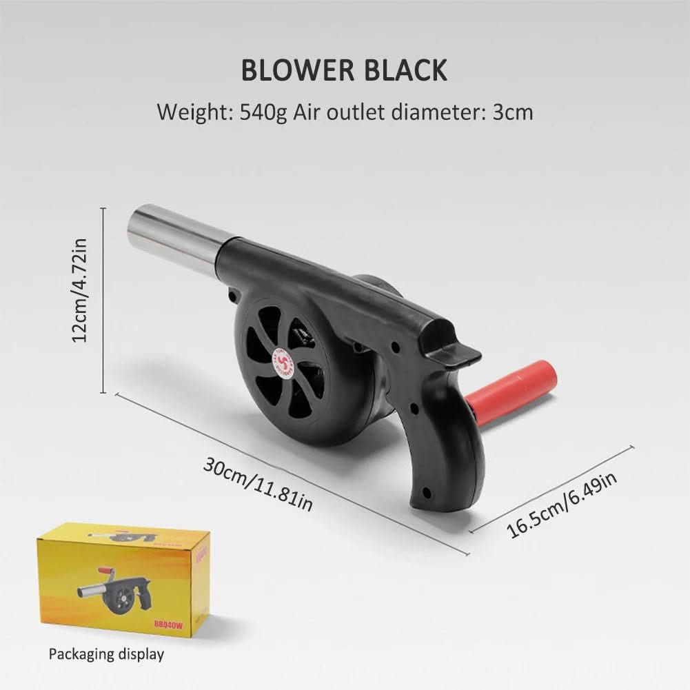 BBQWind Fan - Ventilatore portatile a manovella per barbecue, per accendere facilmente il fuoco all'aperto