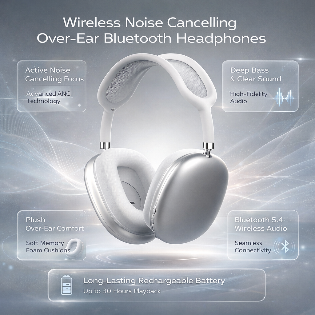Cuffie wireless con cancellazione del rumore, circumaurali, Bluetooth