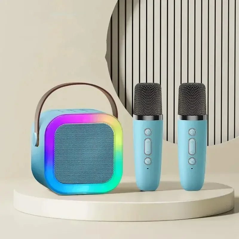 VOXBEAT – Macchina karaoke portatile con microfoni senza fili e luce che cambia colore