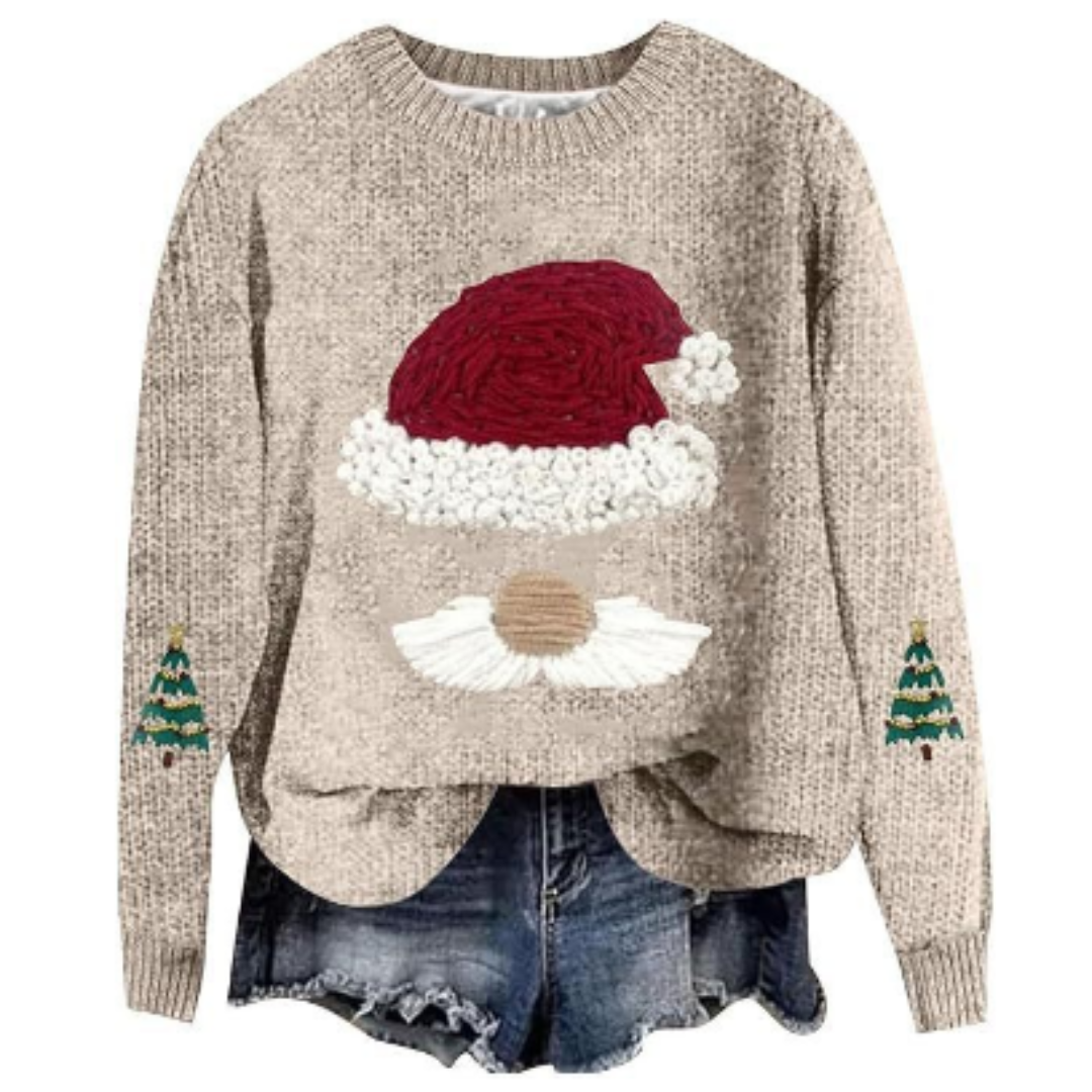 Maglione a maniche lunghe da donna per le feste, in maglia comoda