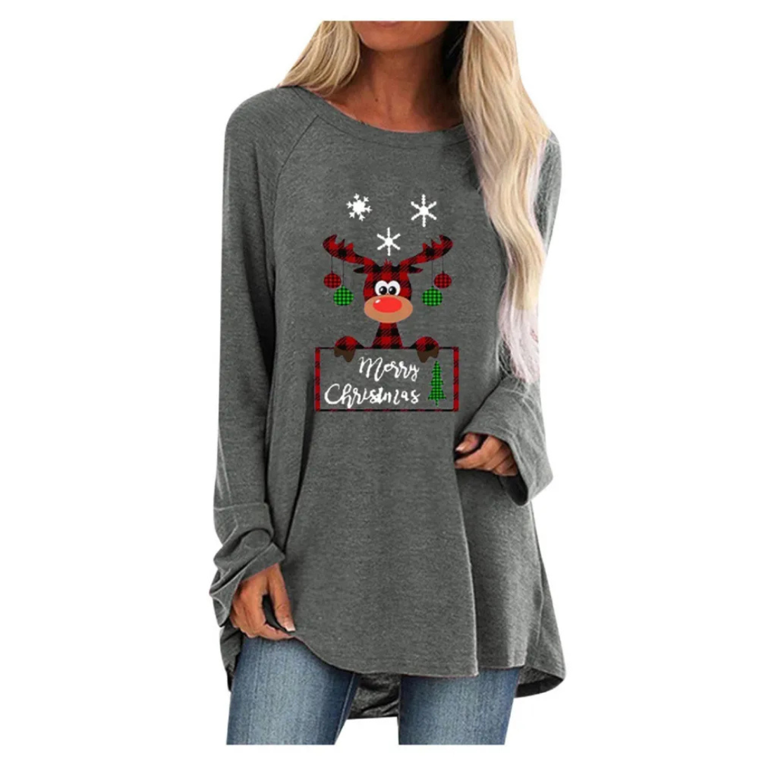 Maglione lungo festivo da donna in maglia calda
