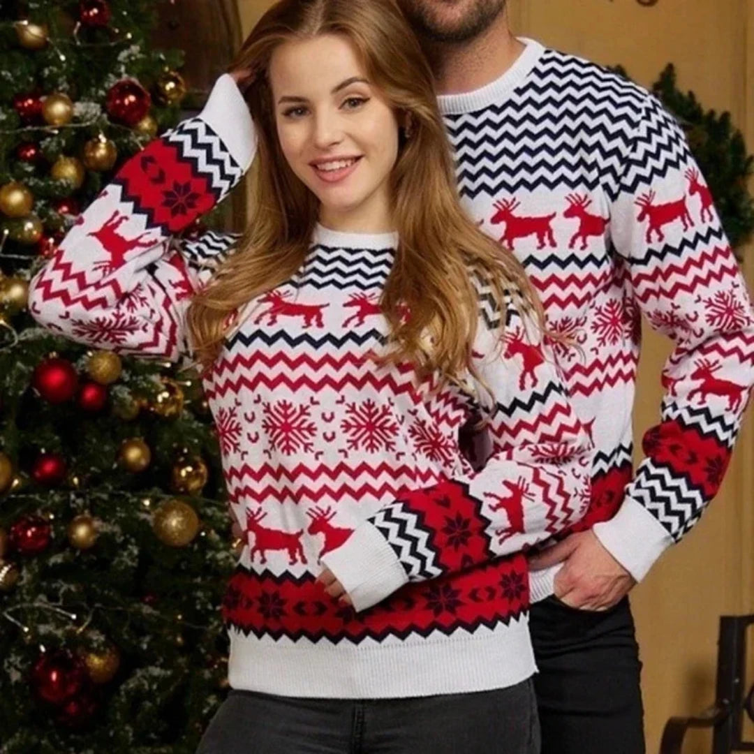 Maglione natalizio accogliente da uomo, design festivo, acrilico