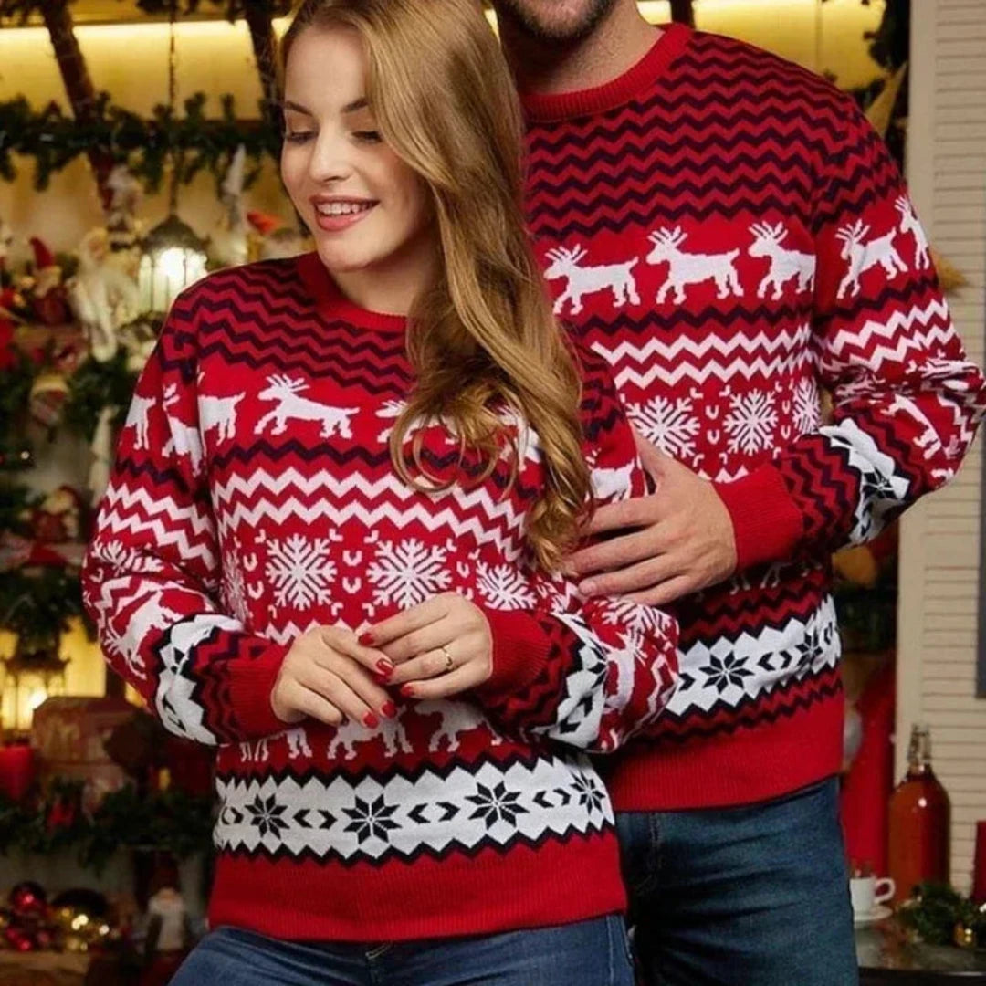 Maglione natalizio accogliente da uomo, design festivo, acrilico