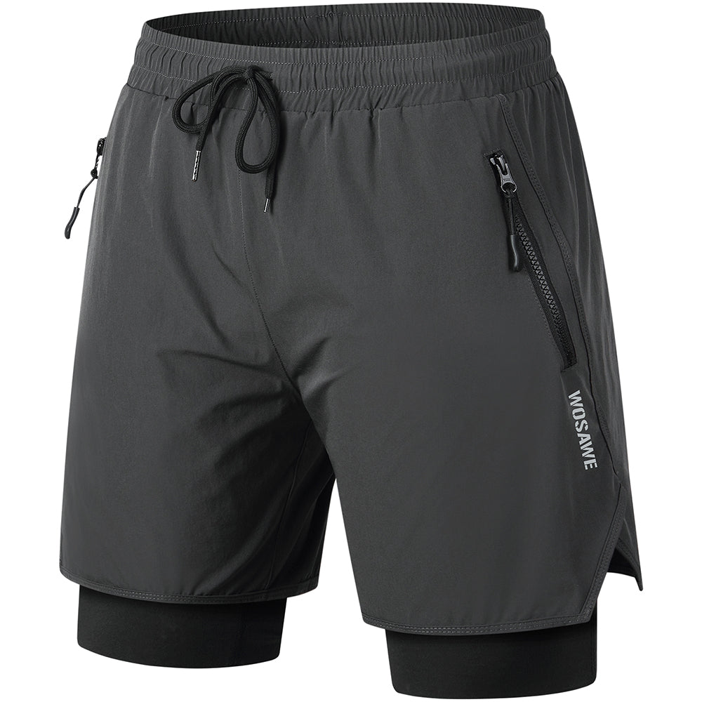 Pantaloncini da ciclismo da uomo 2 in 1 – Imbottiti 3D, traspiranti e ad asciugatura rapida