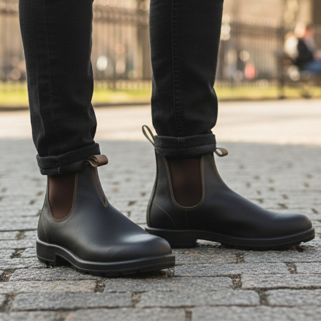 Stivaletti Chelsea Slip-On da Uomo - Alla Caviglia e con Suola Carrarmato Robusta