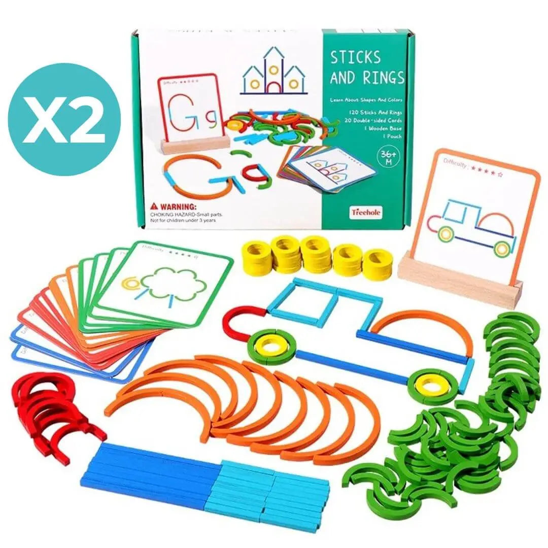 Puzzle Bambini Montessori – Sticks & Rings™