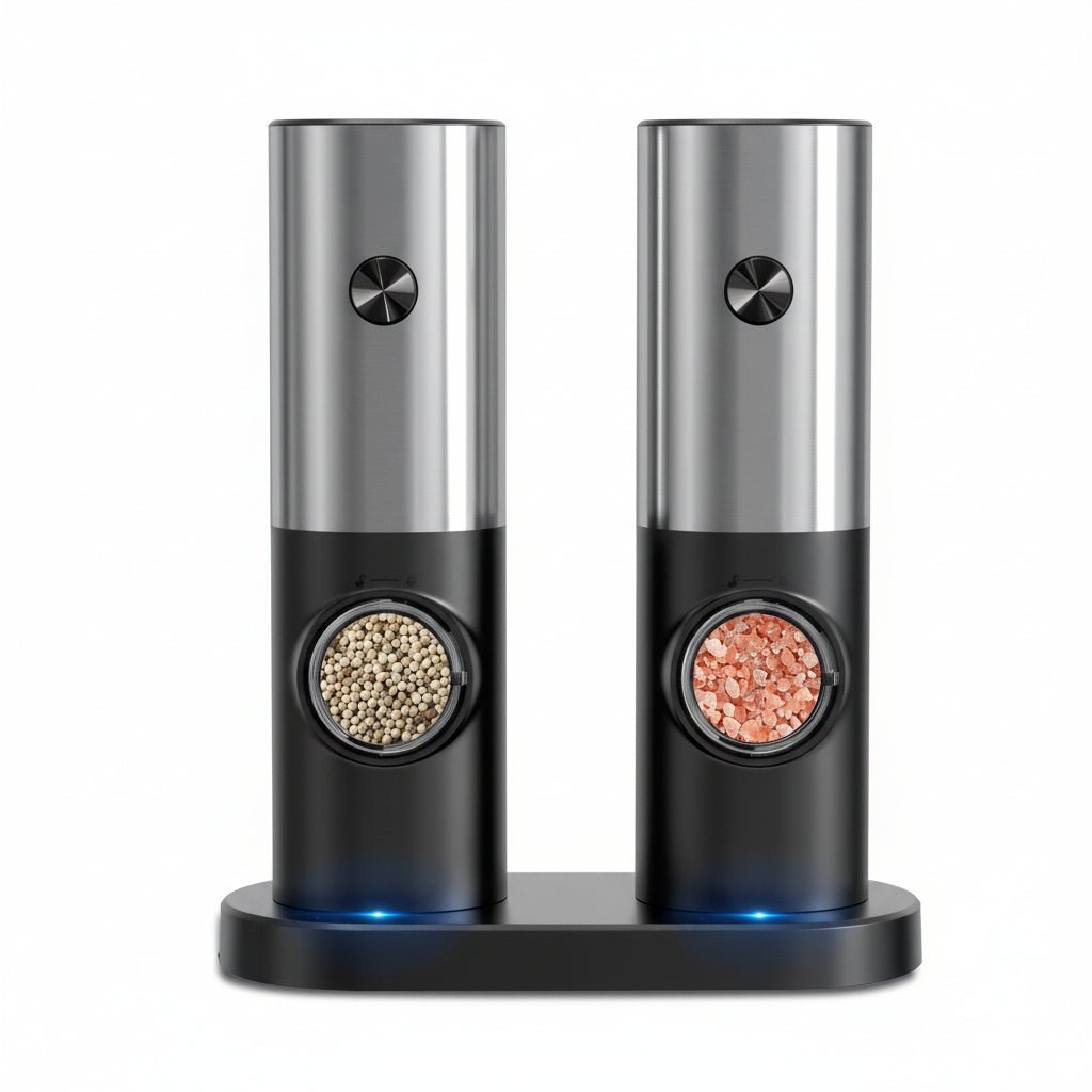 SPICE DUO – Set di macinapepe e sale elettrici con impostazione di macinatura regolabile