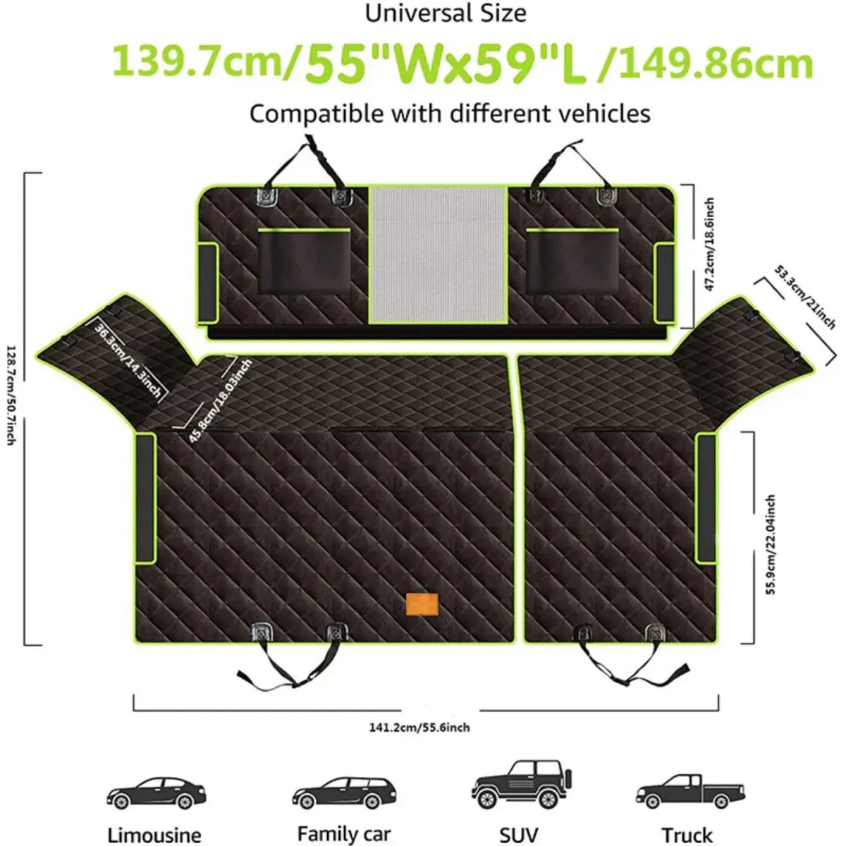 PAWPROTECT – Copri sedile auto impermeabile antiscivolo per sedile posteriore