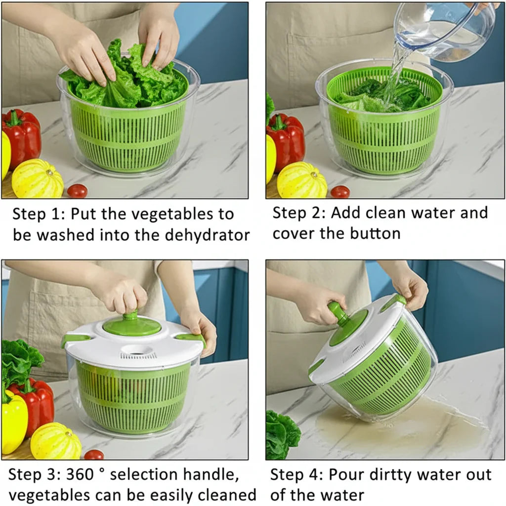 SALADFLOW – Centrifuga per insalata multifunzione per lavaggio e asciugatura