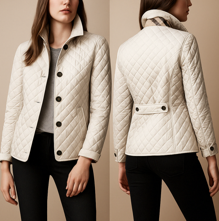 Elegante giacca autunnale in seta e cotone per donna - Evelyn