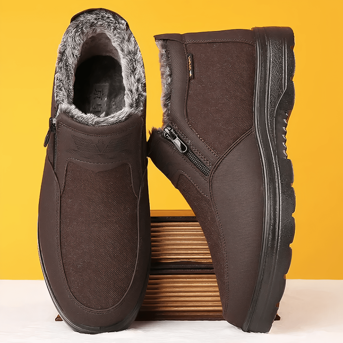 COLDVEX – Scarpe da uomo invernali impermeabili ortopediche con fodera termica e suola antiscivolo