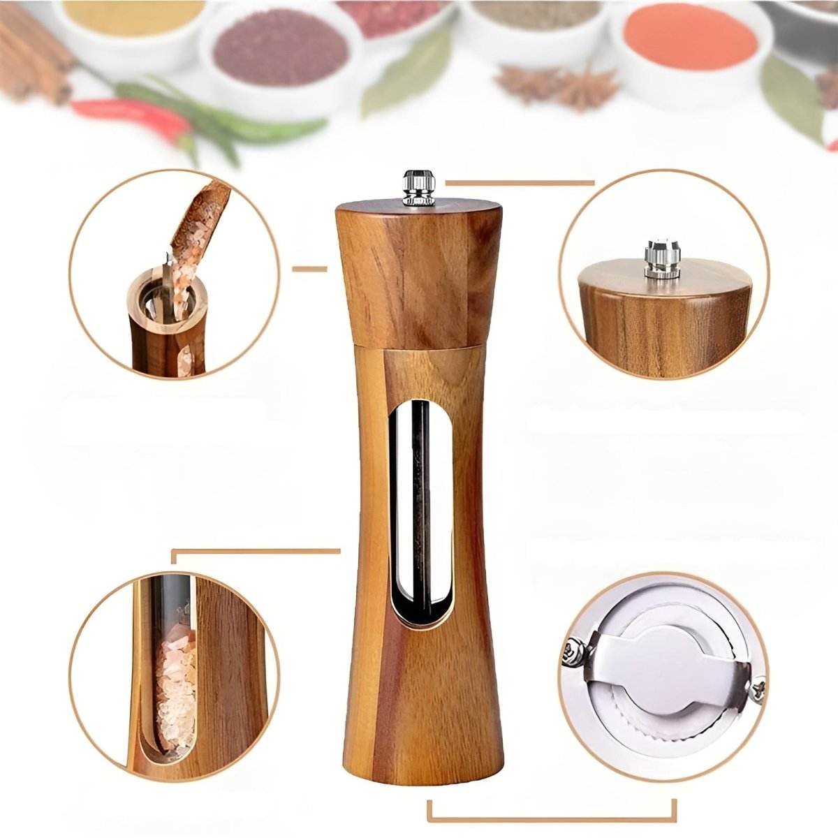 TABLEOAK – Eleganti macinapepe e macinasale in legno per un condimento preciso