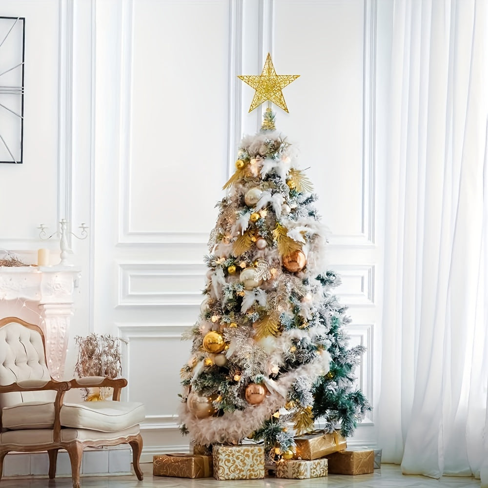 Punta per Albero di Natale Stella in Metallo con LED Illuminati – Decorazione Festiva