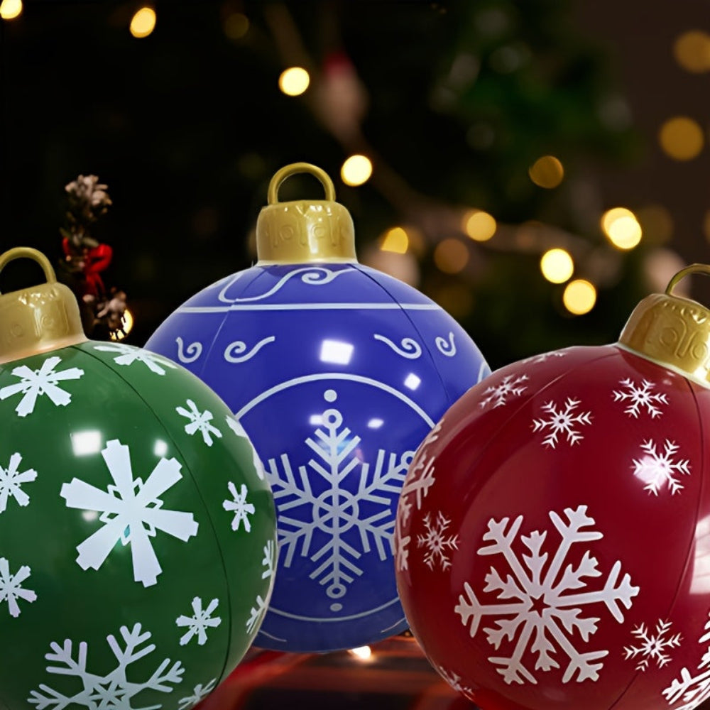 Decorazione Natalizia Sfera Gonfiabile in Plastica per Esterni