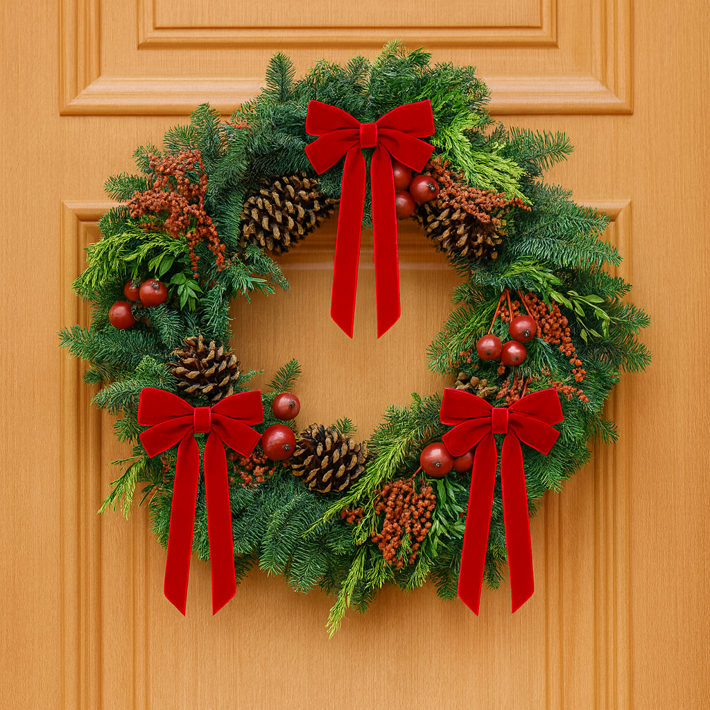 Decorazioni natalizie Fiocchi in Velluto Nastro Decorativo da Interno