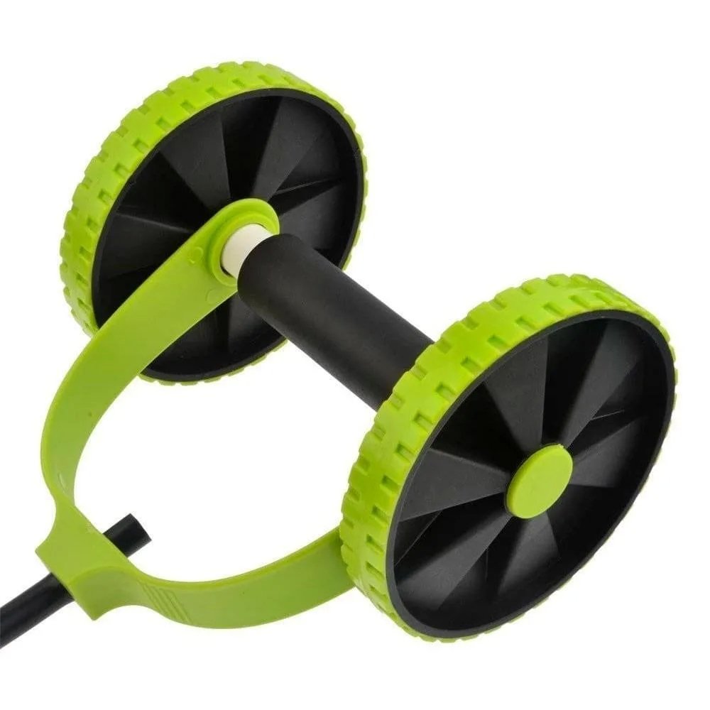 AB Roller con Corda di Trazione e Doppie Ruote – Allenamento Completo & Portatile con 44 Esercizi