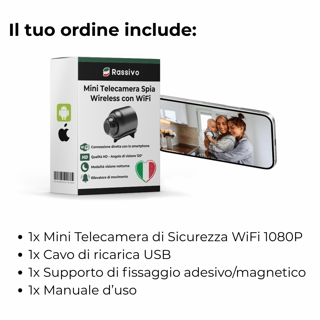 Telecamera Spia WiFi – VisionX – Rassivo™
