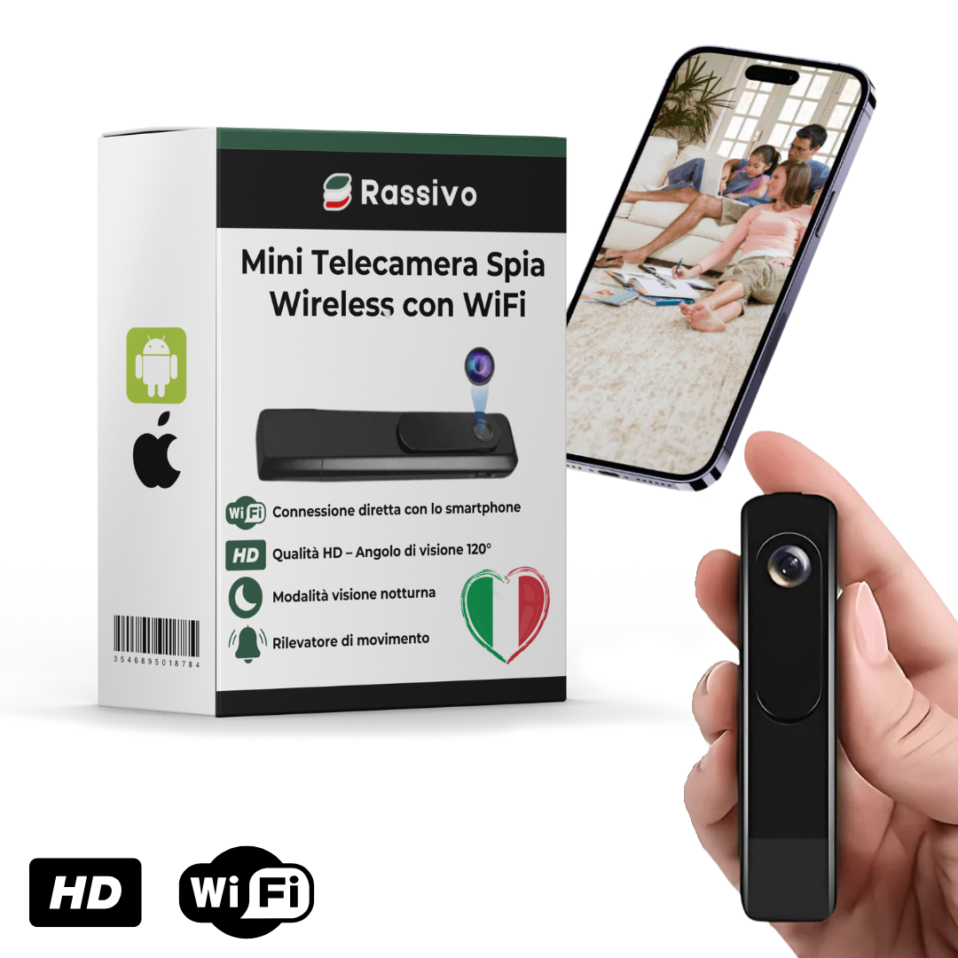 Mini Telecamera Di Sicurezza 4K Visione Notturna a Colori Monitor Wifi Ad Alta D