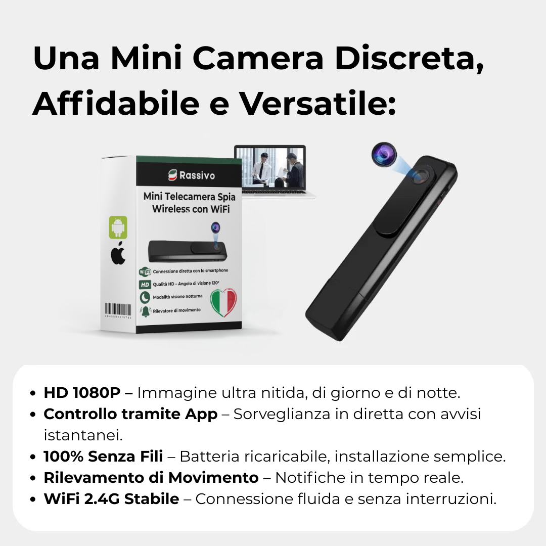 Mini Telecamera di Sorveglianza Senza Fili – InvisiCam