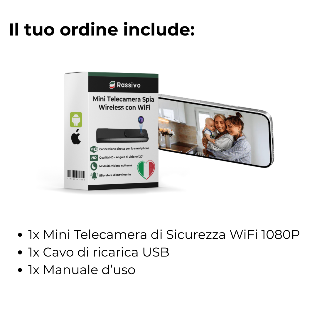 Mini Telecamera di Sorveglianza Senza Fili – InvisiCam